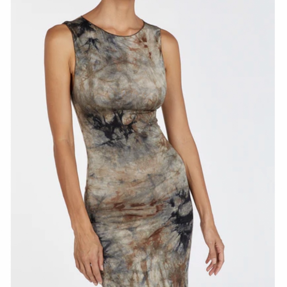 NEW DISSH Sawyer Tie-Dye Midi/Maxi Dress - Taupe Beige Blue - Picture 9 of 10